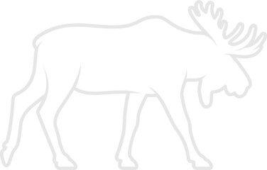Fototapeta na wymiar Moose Silhouette. Isolated Vector Animal Template for Logo Company, Icon, Symbol etc 