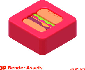 
cute 3d assets of food market, perfect for social media, game, website assets and many more