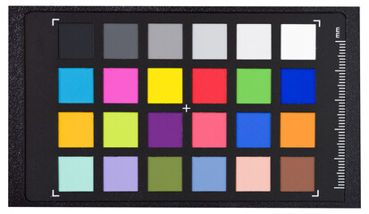Color checkerboard passport. Chipchart for color calibration. White balance and accurate color card...