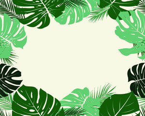 Plant of philodendron, monstera. element Different botanical foliage green nature botany tropical jungle leaves seamless floral pattern background. vector for summer decoration design with copy space.