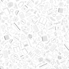 Back to school seamless pattern. Good for textile fabric design, wrapping paper and website wallpapers.