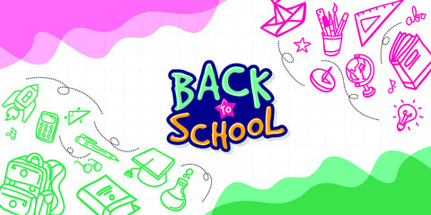 Illustration Of Background With Back To School Theme and Vector Art School Stationery