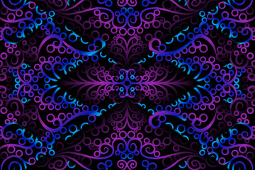 seamless circular circle candy colour caleidoscope gradient flower art pattern of indonesian traditional tenun batik ethnic dayak ornament for wallpaper ads background 