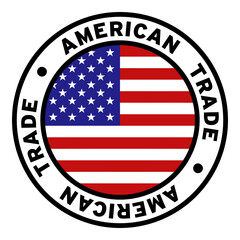 Round American Trade United States Flag Clipart
