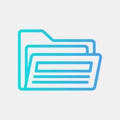 Folder icon in gradient style, use for website mobile app presentation