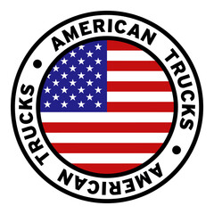 Round American Trucks United States Flag Clipart