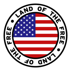 Round Land of the Free United States Flag Clipart