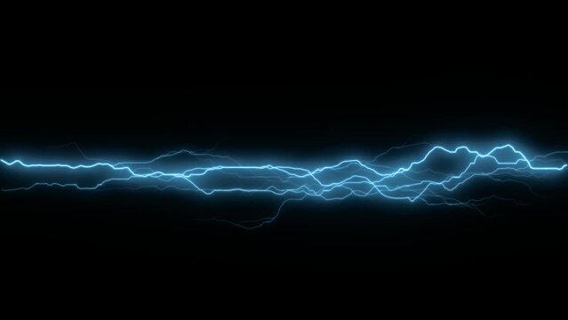 Glowing Lightning Thunderbolt Loop Overlay Loop Background. thunder lightning striking effect animation. Strikes Electrical Storm. Thunderstorm danger weather in autumn night, hi voltage