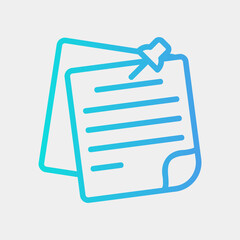 Sticky note icon in gradient style, use for website mobile app presentation