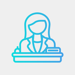Receptionist icon in gradient style, use for website mobile app presentation