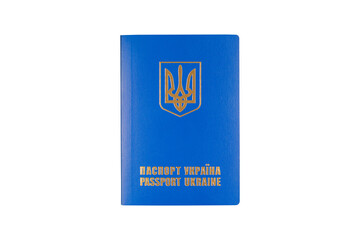 Ukrainian passport isolated on a white background.