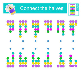 Logic game. Attention tasks for children. IQ training test. Printable worksheet
