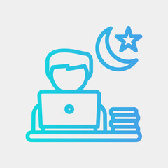 Overtime icon in gradient style, use for website mobile app presentation