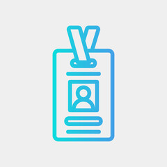 Id card icon in gradient style, use for website mobile app presentation