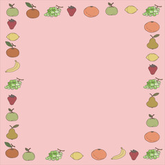 fruits pink postcard background