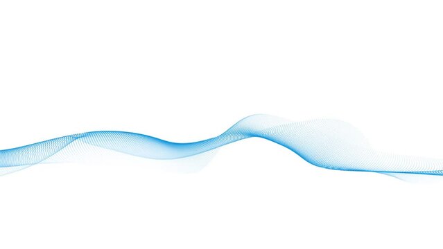 Abstract dynamic smooth wave. Sound wave concept. Futuristic particle flow on a white background. Digital impulse equalizer technology. 3D rendering.	