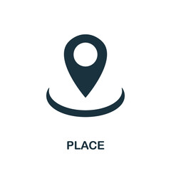 Place flat icon. Colored element sign from marketing collection. Flat Place icon sign for web design, infographics and more.