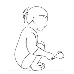 girl playing in the sand