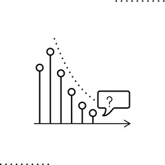 Currency grow chart vector isolated icon on white