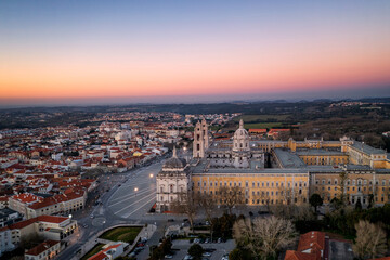 Cityscape with old buildings in sundown