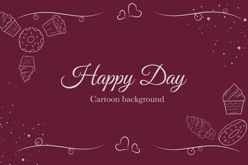 cute doodle bakery food cartoon background card