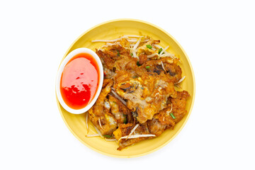 Crispy fried mussel pancake with bean sprout