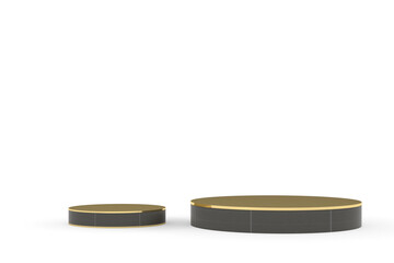Realistic 3d Round Stage Podium Empty Template Mockup.