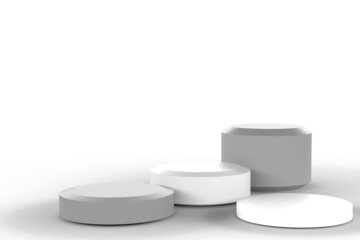 Realistic 3d Round Stage Podium Empty Template Mockup.