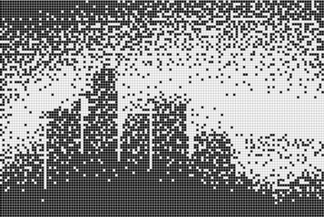 Building and City Illustration at night, City scene on night time