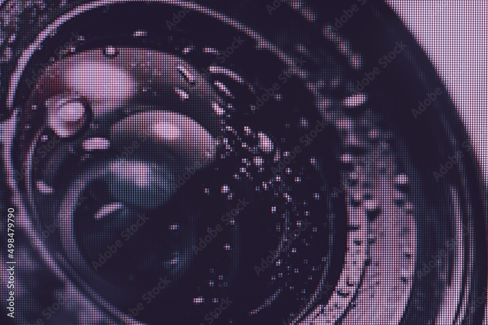 Aufkleber Close up beautiful camera lens. Background pattern for design. Macro  photography view. Close-up of pixel..