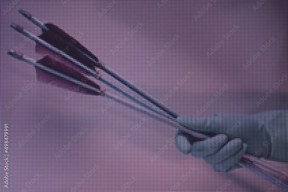 Aufkleber beautiful hand holding old green arrows in the color light. beautiful old arrow minimal in neon ligh