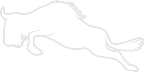 Wildebeest Silhouette. Isolated Vector Animal Template for Logo Company, Icon, Symbol etc