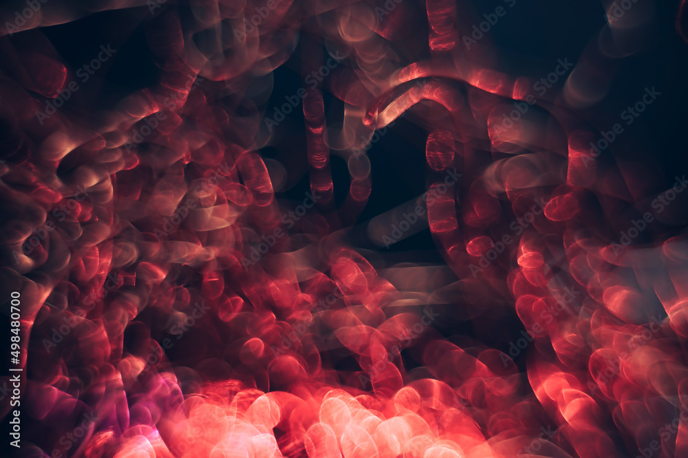 Aufkleber Beautiful optical abstract multicoloured  bokeh in the darkness  background.