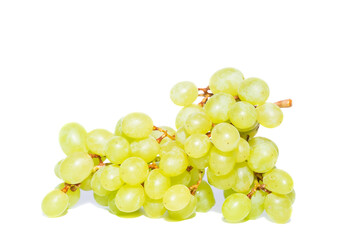 Fresh green grapes isolated on white background