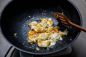 Fried egg in a frying pan