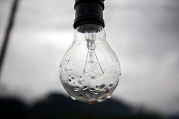 Lightbulb Lamp with raindrop