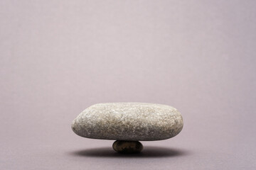 abstract stones on gray background, stone podium or platform