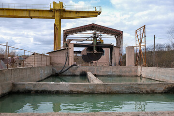 Quarry with mining and stone production.