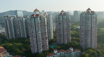 Fototapeta premium Aerial view of landscape in shenzhen city,China