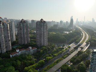 Aerial view of landscape in shenzhen city,China