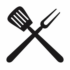 vector illustration of a large spoon and fork suitable for a restaurant illustration.