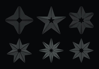 set of linear stars, vector illustration 