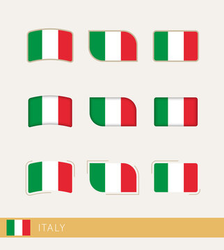 Vector flags of Italy, collection of Italy flags.