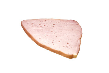 Smoked pork meat slice isolated on white