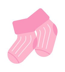 Pink Baby socks. Vector illustration