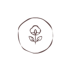 Cotton icon isolated on white background