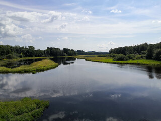 Fototapeta premium magical landscapes from the lipno dam in the bohemian forest czech republic,Europe