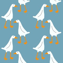 Animals seamless geese pattern for fabrics and packaging and gifts and cards and kids and wrapping paper