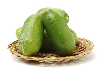 long green lemon on white background