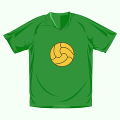 Men's T-shirt in dark green with the image of a soccer ball as a symbol